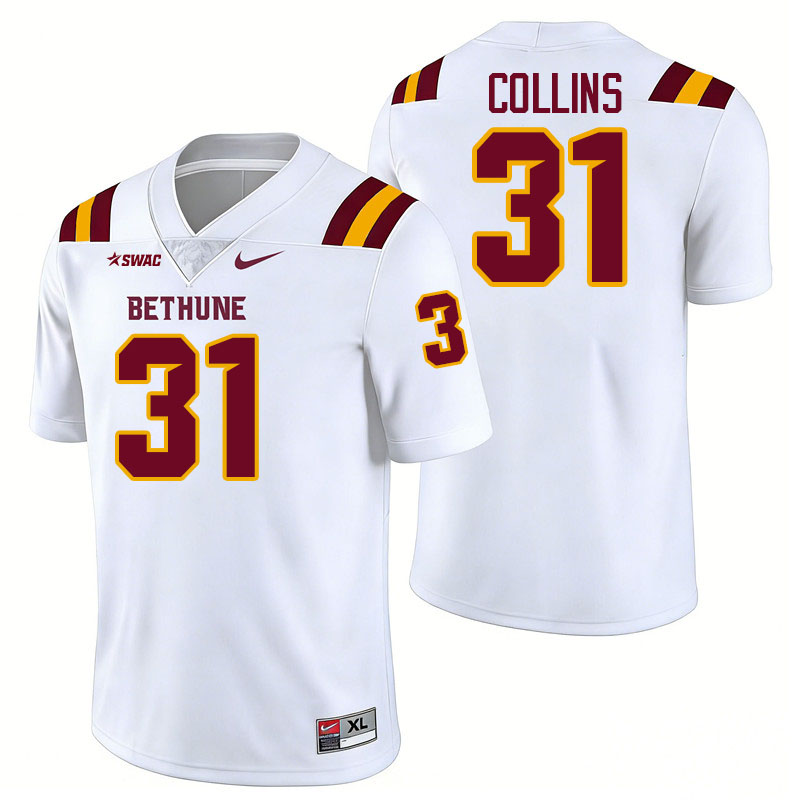 Bethune-Cookman Wildcats #31 Nick Collins College Football Jerseys,Uniforms-White